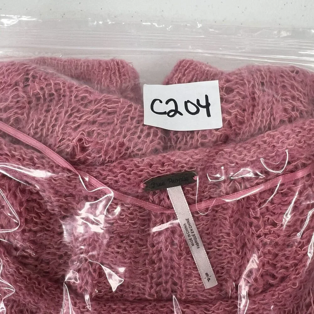 Free‎ People Sz S Sweater Angel Soft Wool Blend Lightweight Knit Bubble Gum Pink